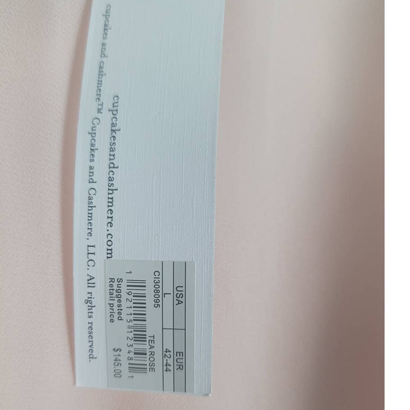 Cupcakes and Cashmere Pink Long Sleeve Mini Dress Womens L NWT MSRP $145 - Picture 6 of 7